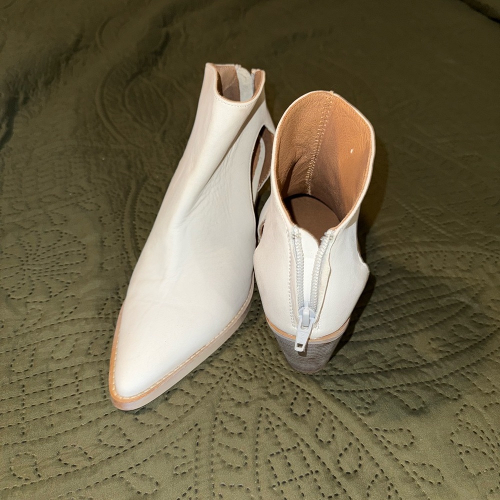 Free People Cream Ankle Booties